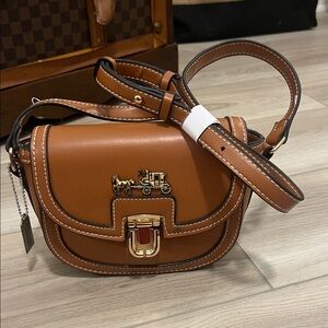 Brown Leather Saddle Bag